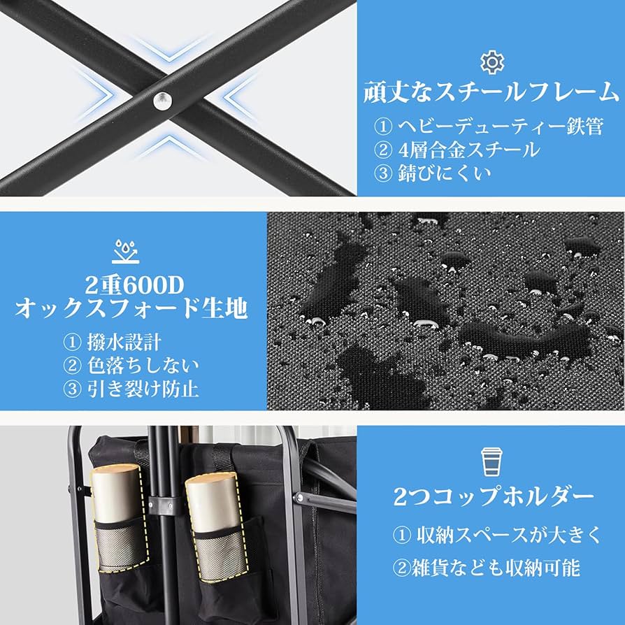 Supulin キャリーワゴン キャリーカート 折り畳み 大容量100L 耐荷重 Supulin キャリーワゴン キャリーカート 折り畳み 大容量100L 耐